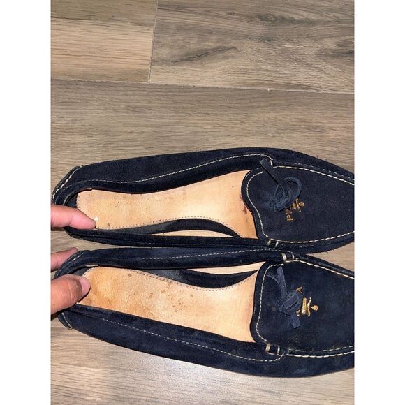 Prada Authentic  Black Suede Loafers Size 9 / 39  Womens - Picture 6 of 9